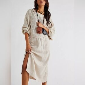 Free People White Easy Weekend Skirt Set Size Small